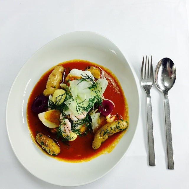 Today we're all about the french cuisine, fresh of the menu is bouillbaisse. #france #bouillabaisse #avalonhotel #designhotels